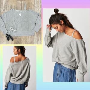 Free People On The Edge Pullover In Heather Gray